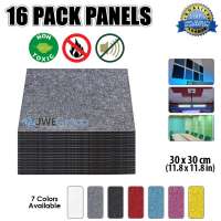 Arrowzoom 16 pack 12 x 12 x 0.4 in Polyester Fabric Panels Sound Absorption Studio Soundproof KK1093